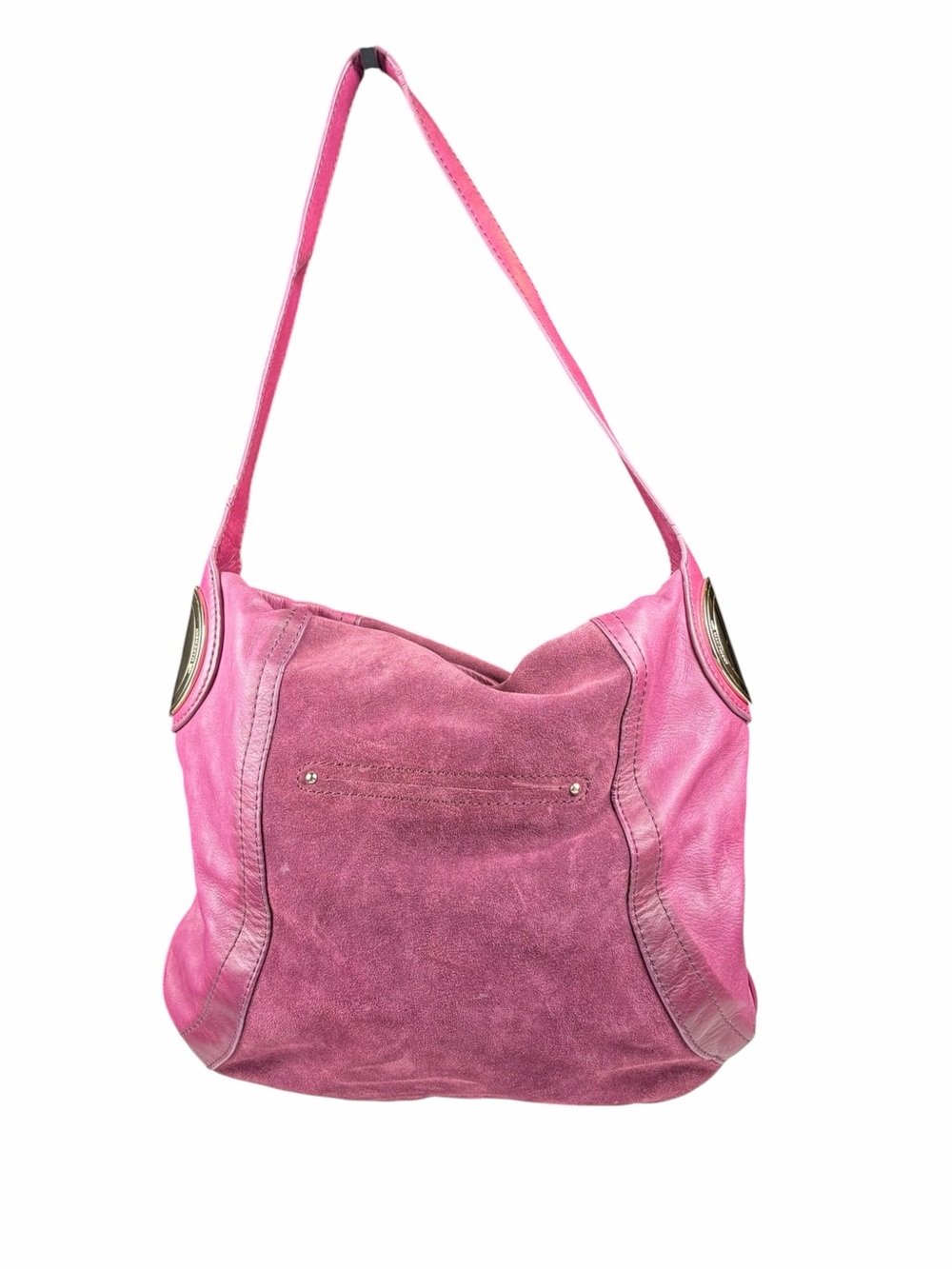 B Makowsky Giamma Mauve Purple Suede & Leather Hobo Shoulder Bag Purse Handbag